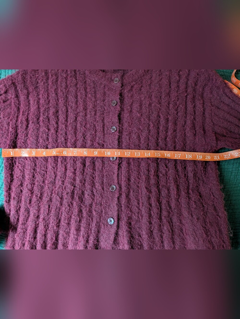 Wild Fable Cardigan Marroon Burgundy Button Down Vintage Cropped Dark Academia - Picture 6 of 6